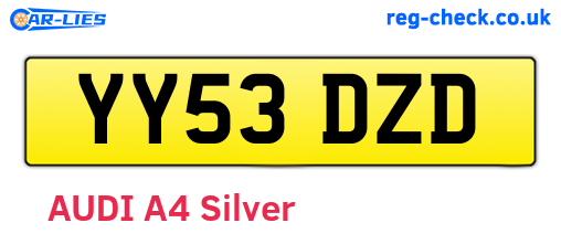 YY53DZD are the vehicle registration plates.