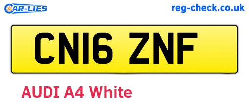 CN16ZNF are the vehicle registration plates.