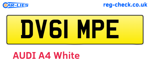 DV61MPE are the vehicle registration plates.