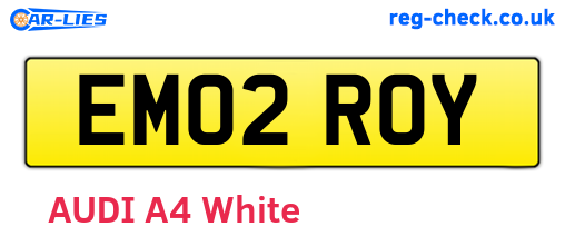 EM02ROY are the vehicle registration plates.