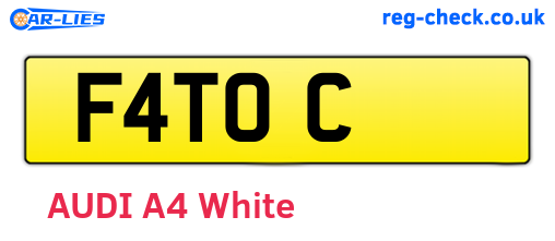 F4TOC are the vehicle registration plates.