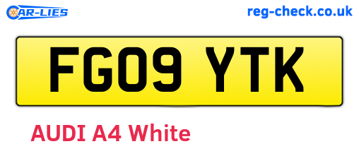 FG09YTK are the vehicle registration plates.
