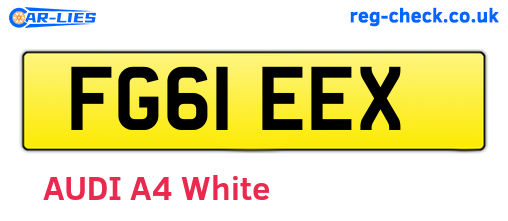 FG61EEX are the vehicle registration plates.