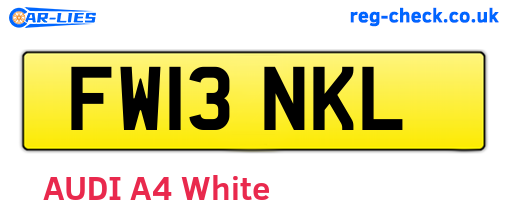FW13NKL are the vehicle registration plates.