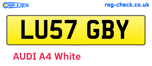 LU57GBY are the vehicle registration plates.