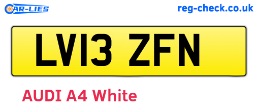 LV13ZFN are the vehicle registration plates.