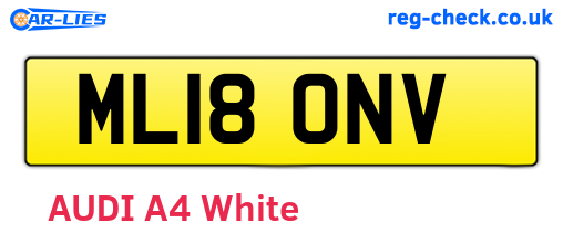 ML18ONV are the vehicle registration plates.