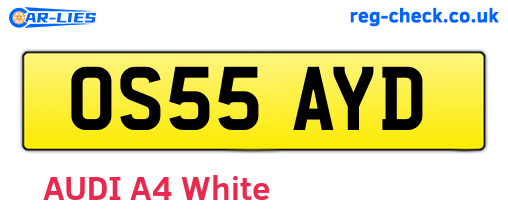 OS55AYD are the vehicle registration plates.