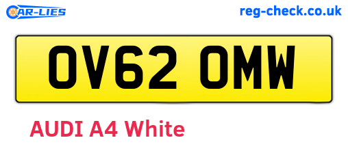 OV62OMW are the vehicle registration plates.