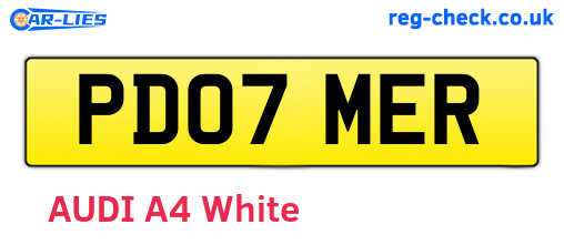PD07MER are the vehicle registration plates.