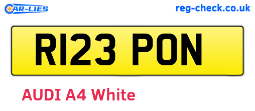 R123PON are the vehicle registration plates.