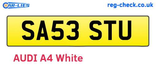 SA53STU are the vehicle registration plates.