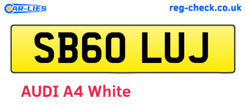 SB60LUJ are the vehicle registration plates.