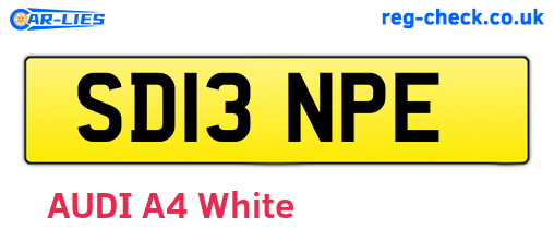 SD13NPE are the vehicle registration plates.
