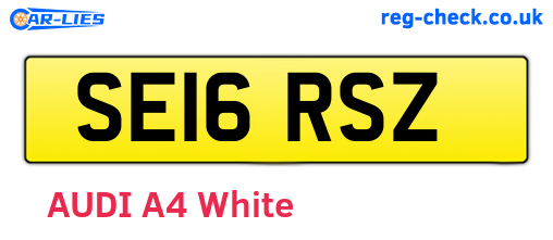 SE16RSZ are the vehicle registration plates.