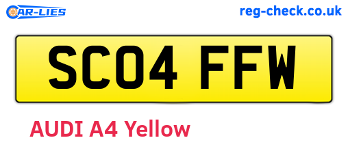 SC04FFW are the vehicle registration plates.