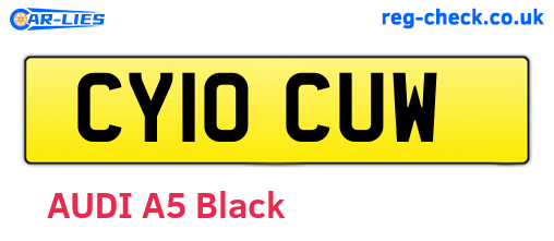 CY10CUW are the vehicle registration plates.