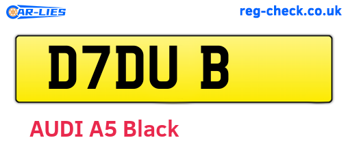 D7DUB are the vehicle registration plates.