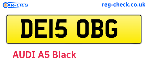 DE15OBG are the vehicle registration plates.