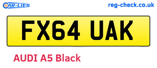 FX64UAK are the vehicle registration plates.