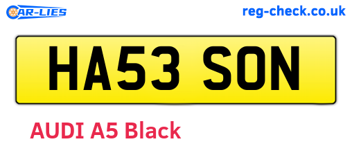 HA53SON are the vehicle registration plates.
