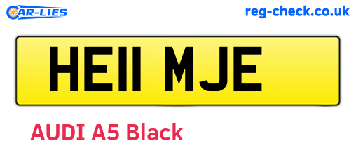 HE11MJE are the vehicle registration plates.