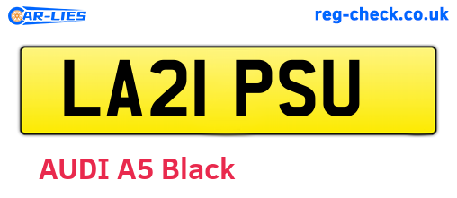LA21PSU are the vehicle registration plates.