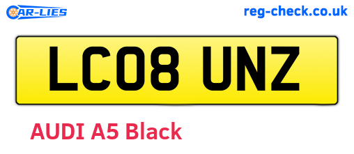 LC08UNZ are the vehicle registration plates.