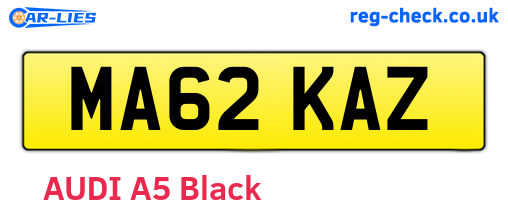 MA62KAZ are the vehicle registration plates.
