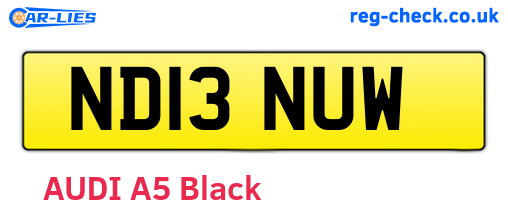 ND13NUW are the vehicle registration plates.