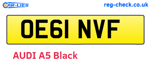 OE61NVF are the vehicle registration plates.