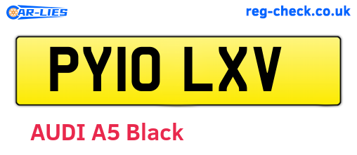 PY10LXV are the vehicle registration plates.