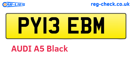 PY13EBM are the vehicle registration plates.