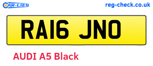 RA16JNO are the vehicle registration plates.