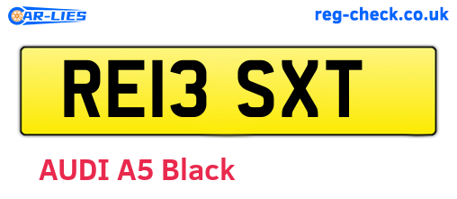 RE13SXT are the vehicle registration plates.