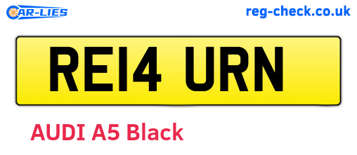RE14URN are the vehicle registration plates.