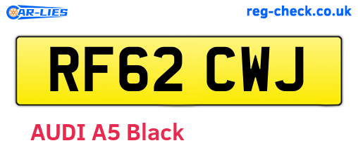 RF62CWJ are the vehicle registration plates.
