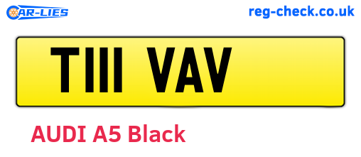 T111VAV are the vehicle registration plates.