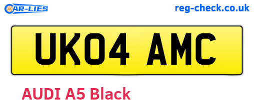UK04AMC are the vehicle registration plates.