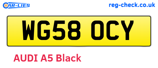 WG58OCY are the vehicle registration plates.
