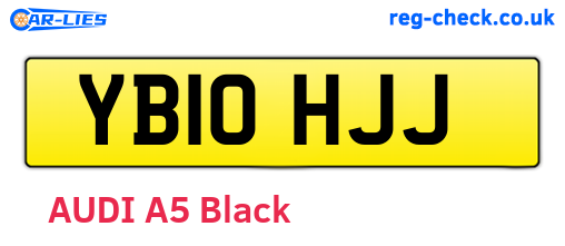 YB10HJJ are the vehicle registration plates.
