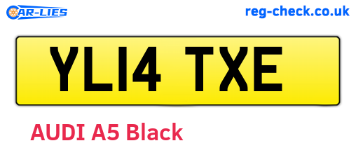 YL14TXE are the vehicle registration plates.