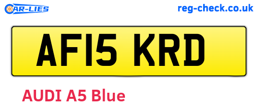 AF15KRD are the vehicle registration plates.