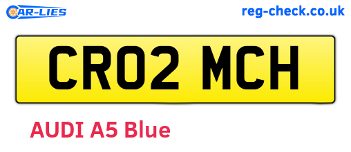 CR02MCH are the vehicle registration plates.
