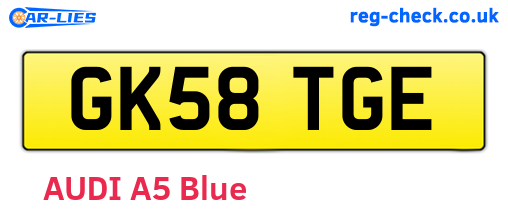 GK58TGE are the vehicle registration plates.