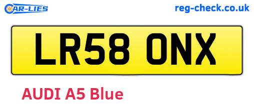 LR58ONX are the vehicle registration plates.