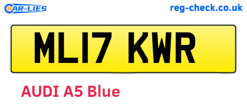 ML17KWR are the vehicle registration plates.