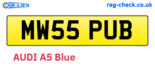 MW55PUB are the vehicle registration plates.