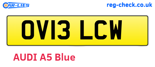 OV13LCW are the vehicle registration plates.