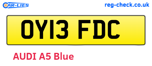 OY13FDC are the vehicle registration plates.